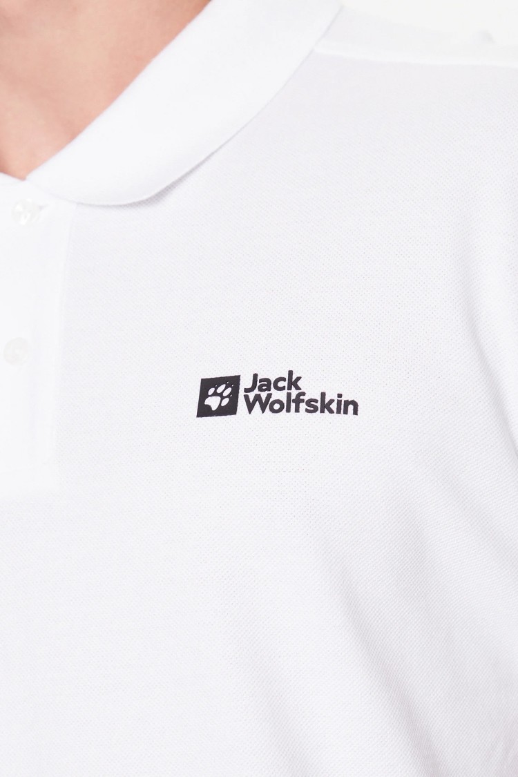 Футболка мужская Jack Wolfskin ESSENTIAL POLO M белая 1809301-5000 изображение 4
