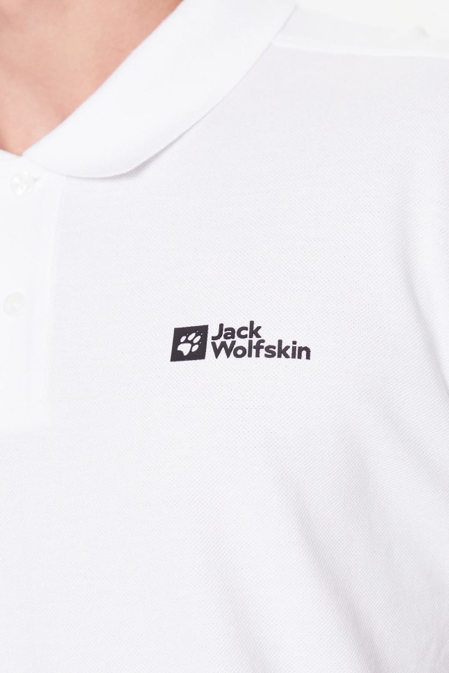 Футболка мужская Jack Wolfskin ESSENTIAL POLO M белая 1809301-5000 изображение 4