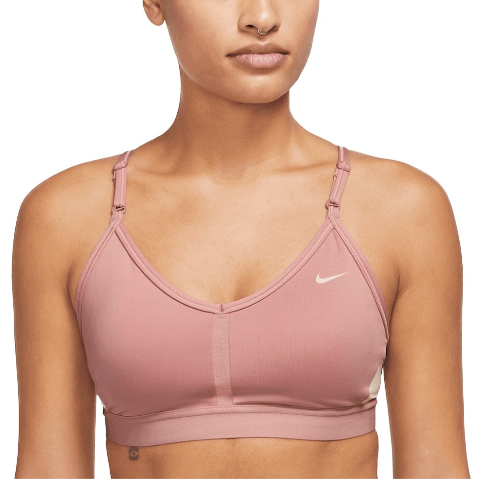 Бра жіночий Nike W NK INDY BRA V-NECK рожевий CZ4456-618 — фото 1