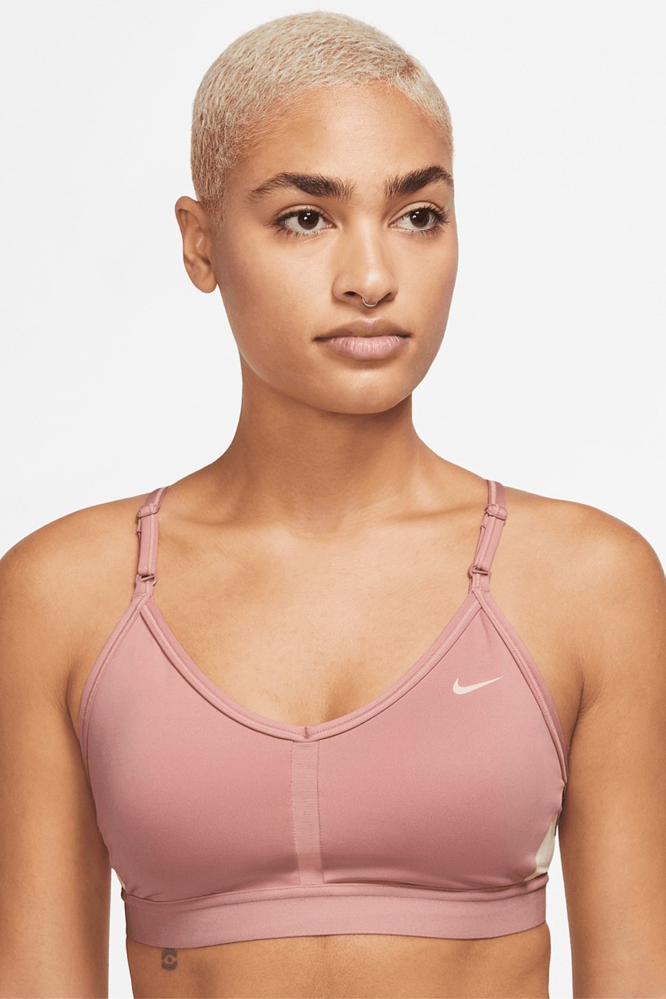 Бра жіночий Nike W NK INDY BRA V-NECK рожевий CZ4456-618 — фото 2