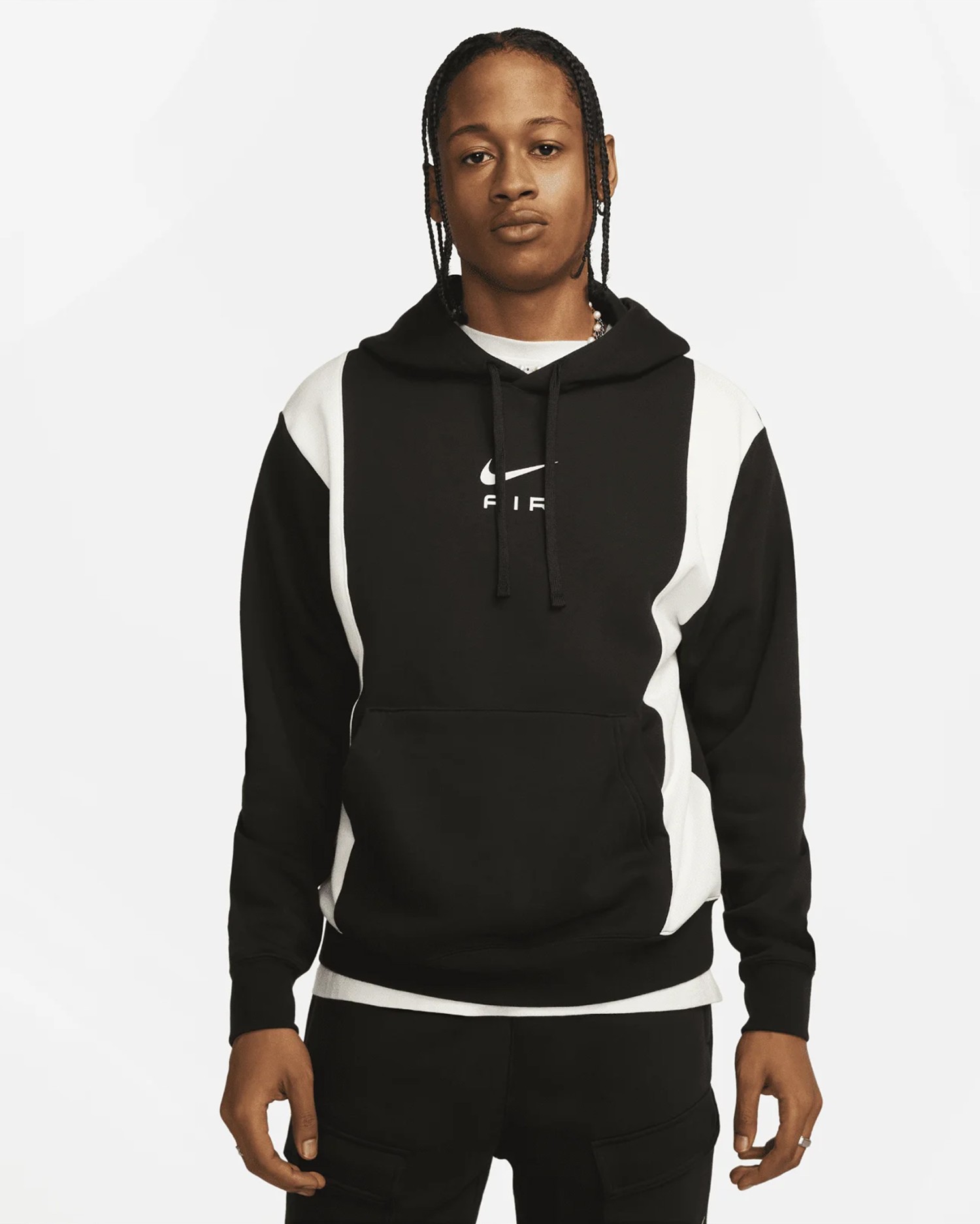 Толстовка чоловіча Nike M NSW SW AIR PO HOODY FLC BB чорна FN7691-010 изображение 2