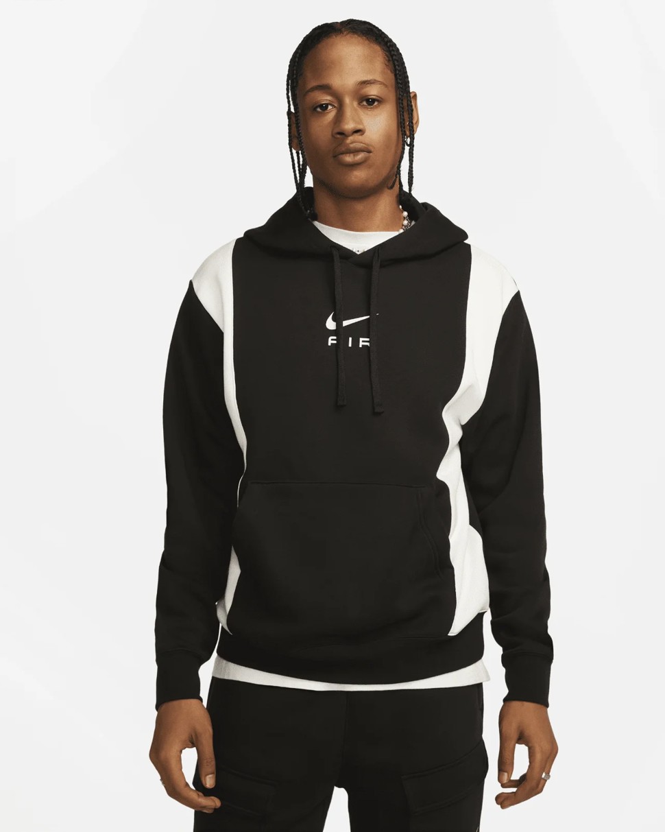 Толстовка чоловіча Nike M NSW SW AIR PO HOODY FLC BB чорна FN7691-010 — фото 2