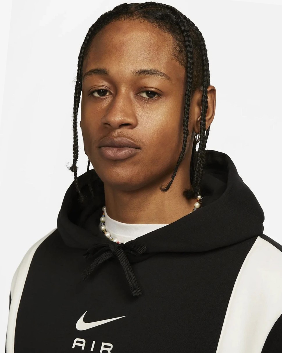 Толстовка чоловіча Nike M NSW SW AIR PO HOODY FLC BB чорна FN7691-010 — фото 5
