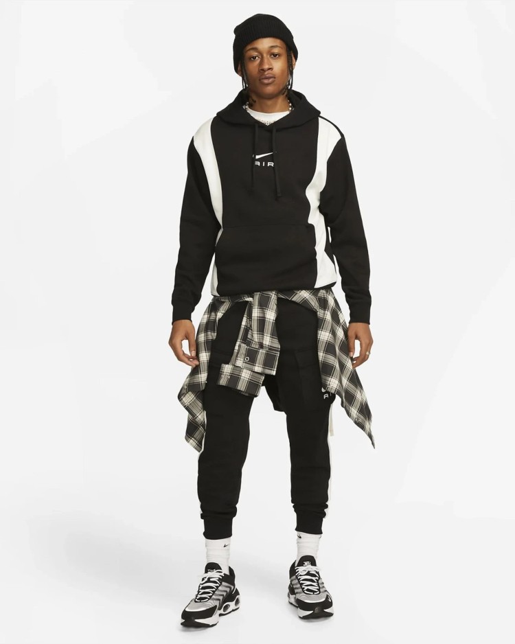 Толстовка мужская Nike M NSW SW AIR PO HOODY FLC BB черная FN7691-010 изображение 6