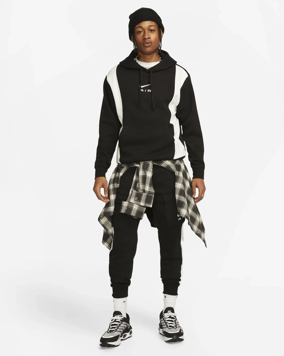 Толстовка чоловіча Nike M NSW SW AIR PO HOODY FLC BB чорна FN7691-010 — фото 6
