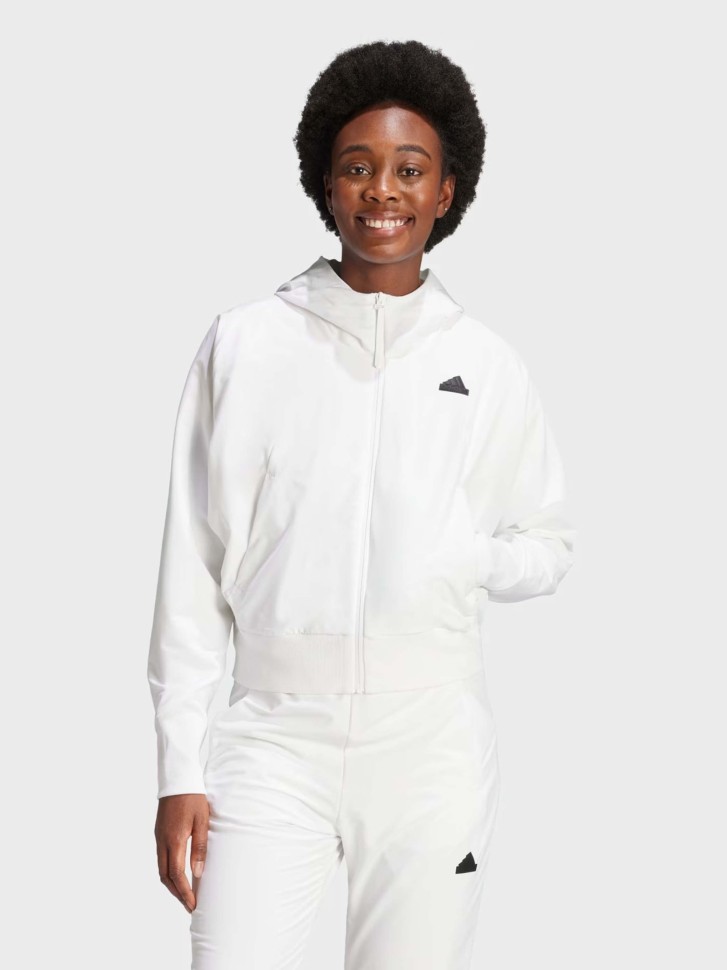Толстовка женская Adidas W Z.N.E. WVN FZ белая IN9483 изображение 2