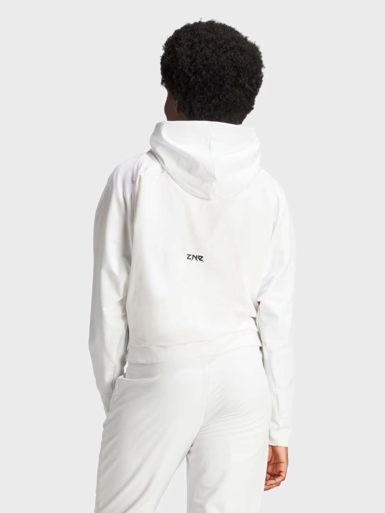 Толстовка женская Adidas W Z.N.E. WVN FZ белая IN9483 изображение 3