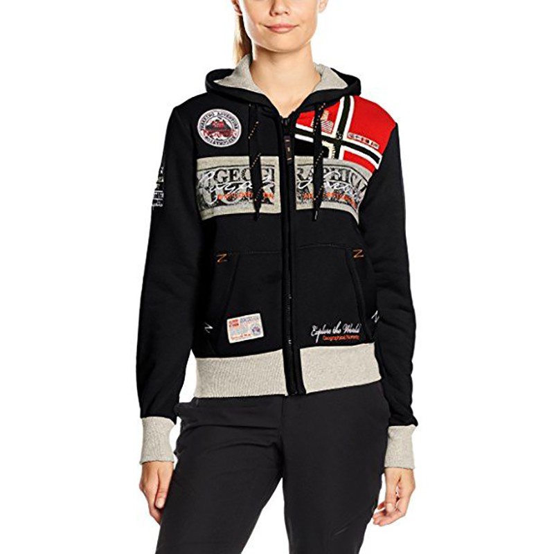 Толстовка женская Geographical Norway черная SP638F-010 — фото 2 — Sport City Толстовка женская Geographical Norway черная SP638F-010 — фото 2