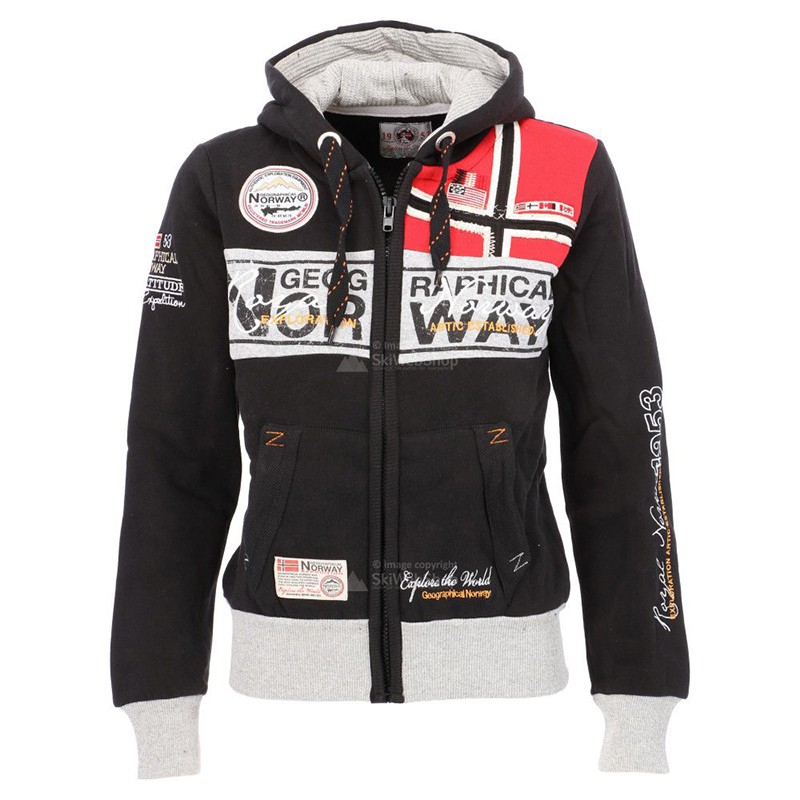 Толстовка женская Geographical Norway черная SP638F-010 — Sport City Толстовка женская Geographical Norway черная SP638F-010