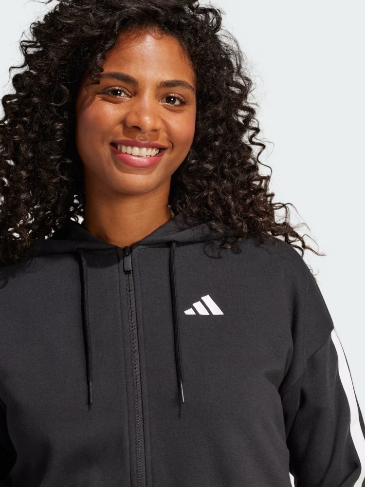 Толстовка жіноча Adidas W 3S FT FZ HD чорна JE0052 изображение 6