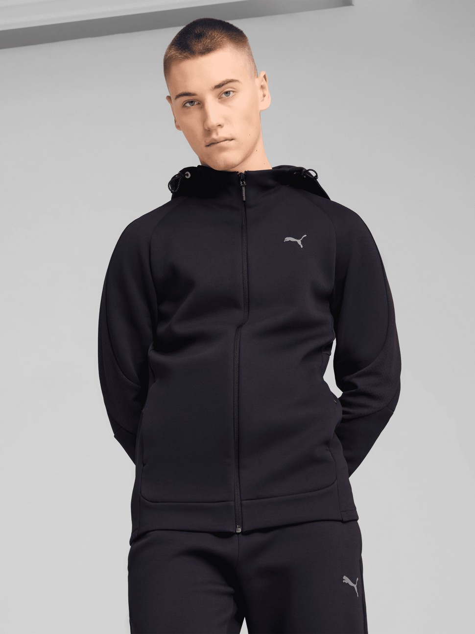 Толстовка чоловіча Puma EVOSTRIPE Full-Zip Hoodie синя 68461316 — фото 2