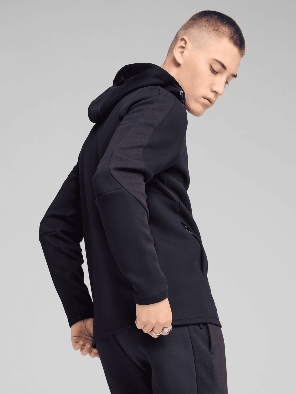 Толстовка чоловіча Puma EVOSTRIPE Full-Zip Hoodie синя 68461316 — фото 3