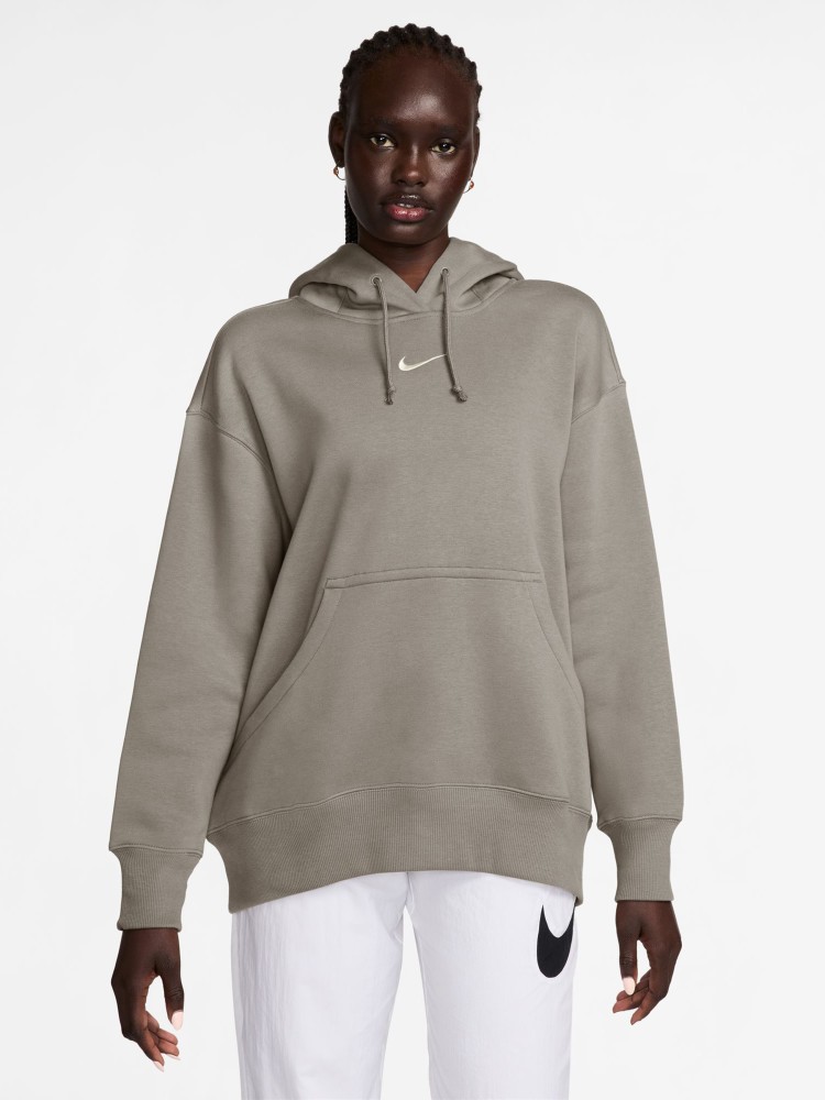 Толстовка жіноча Nike W NSW PHNX FLC OS PO HOODIE сіра DQ5860-009 изображение 2