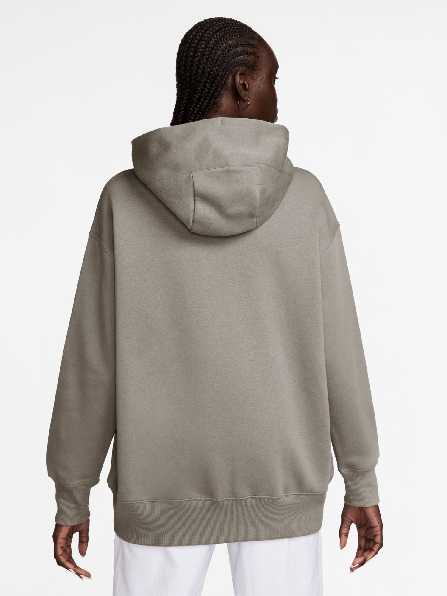 Толстовка женская Nike W NSW PHNX FLC OS PO HOODIE серая DQ5860-009 изображение 3