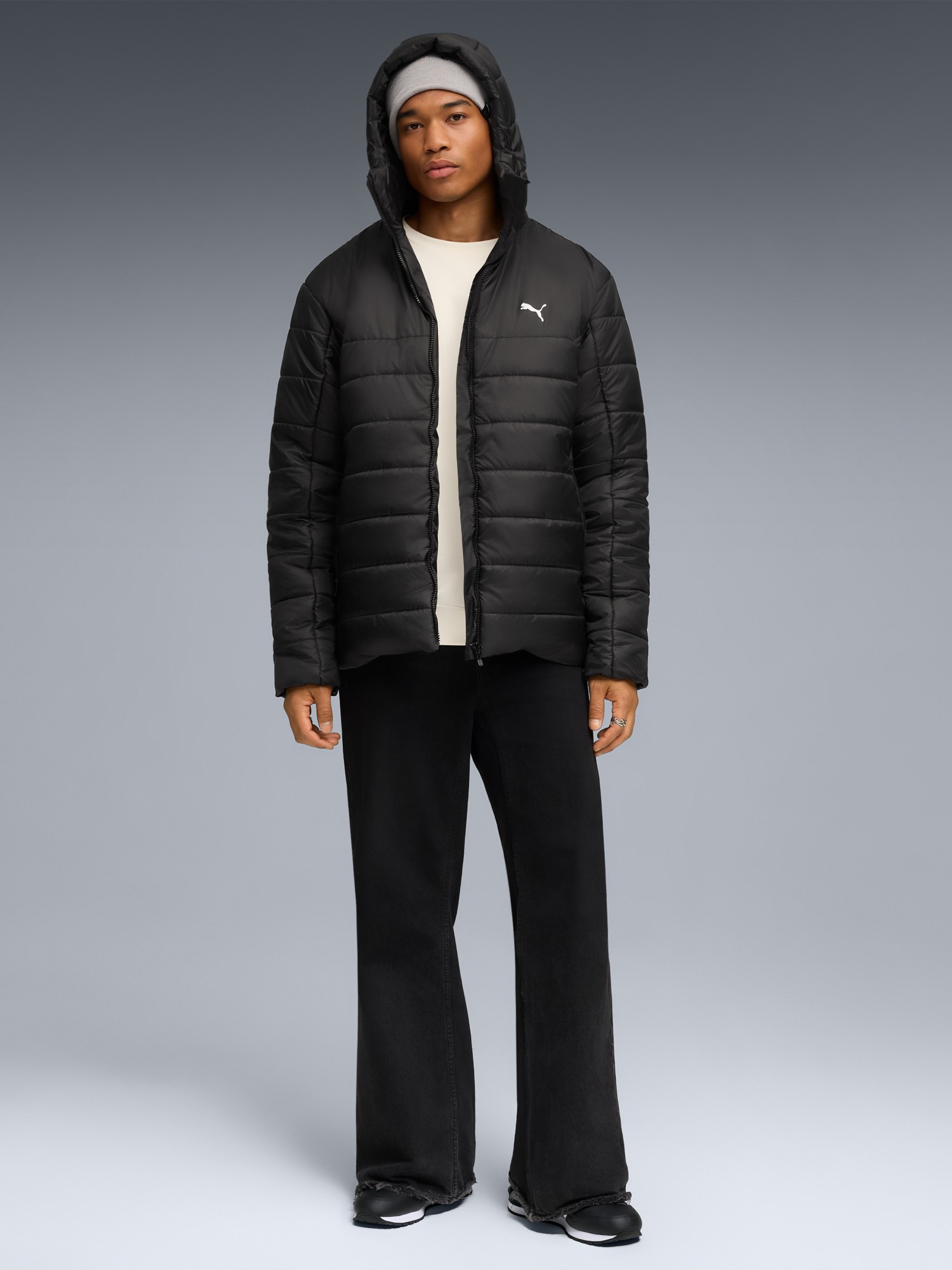 Куртка мужская Puma ESS Hooded Padded Jacket черная 68521101 изображение 2