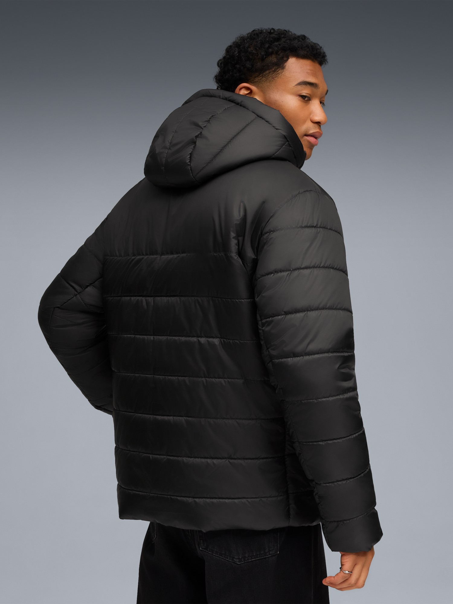 Куртка мужская Puma ESS Hooded Padded Jacket черная 68521101 изображение 3