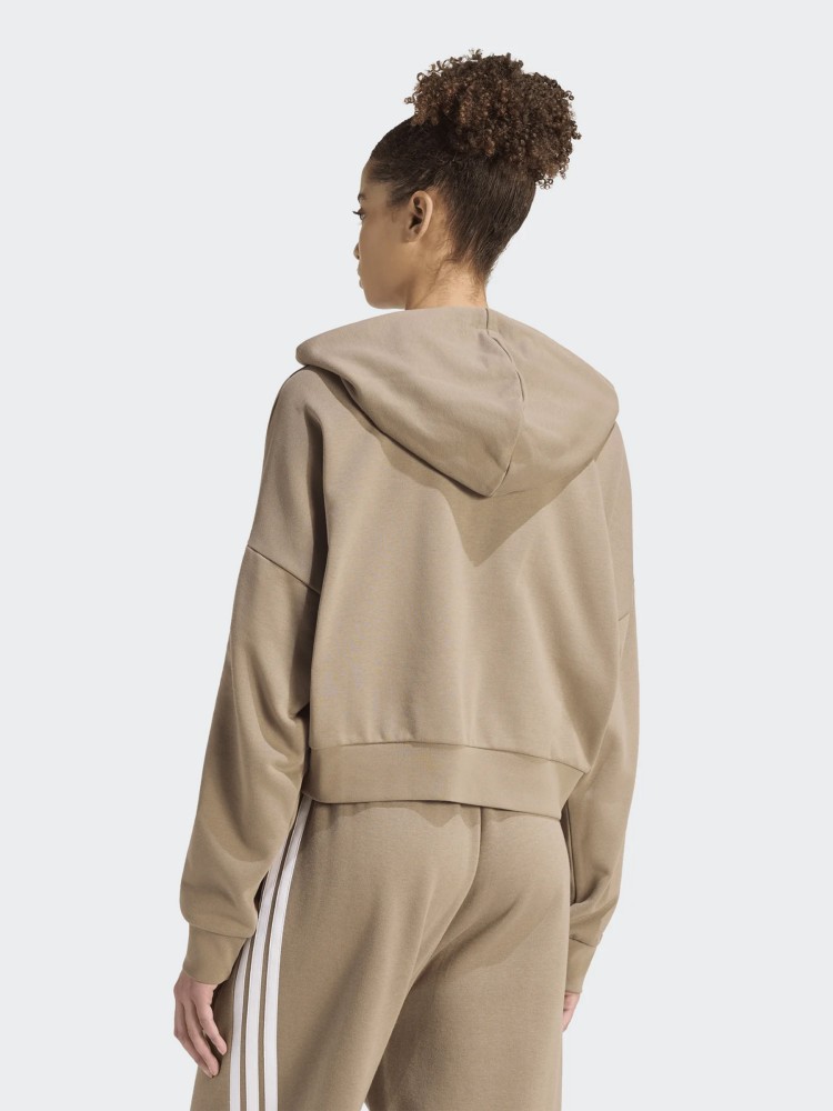 Толстовка жіноча Adidas W 3S FT QZ HD мокко KF8315 изображение 3