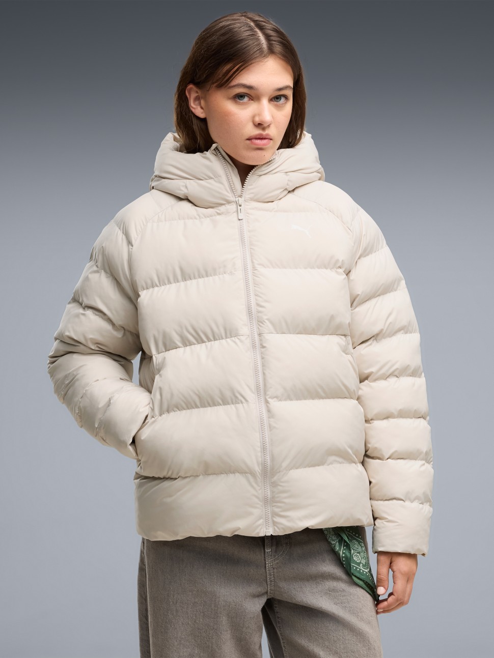 Куртка женская Puma Mono Hooded Jacket бежевая 68838592 — фото 2