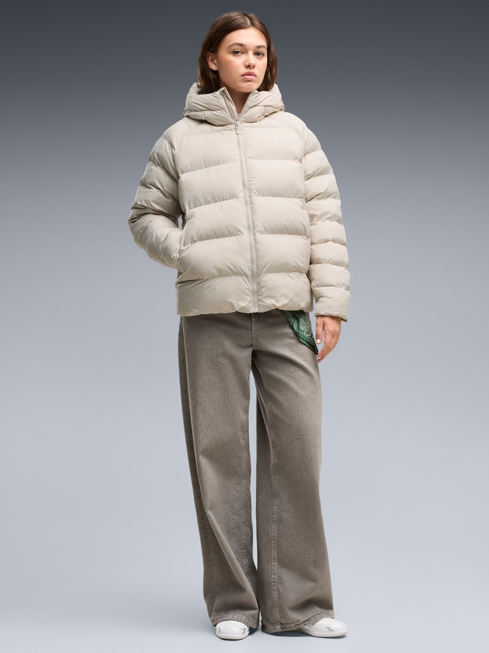 Куртка женская Puma Mono Hooded Jacket бежевая 68838592 — фото 4