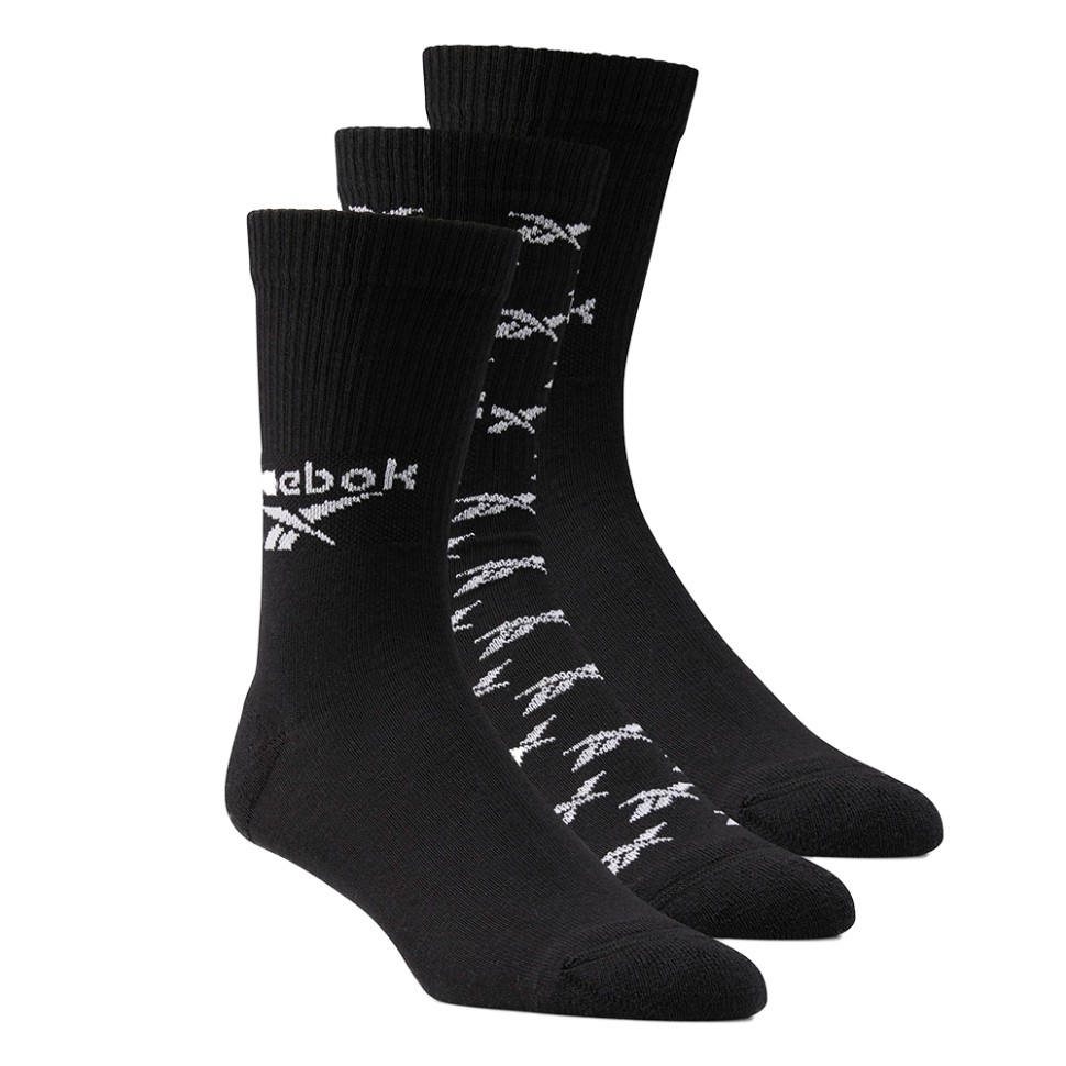 Шкарпетки Reebok Cl Fo Crew Sock 3P чорні GG6683 — фото 1
