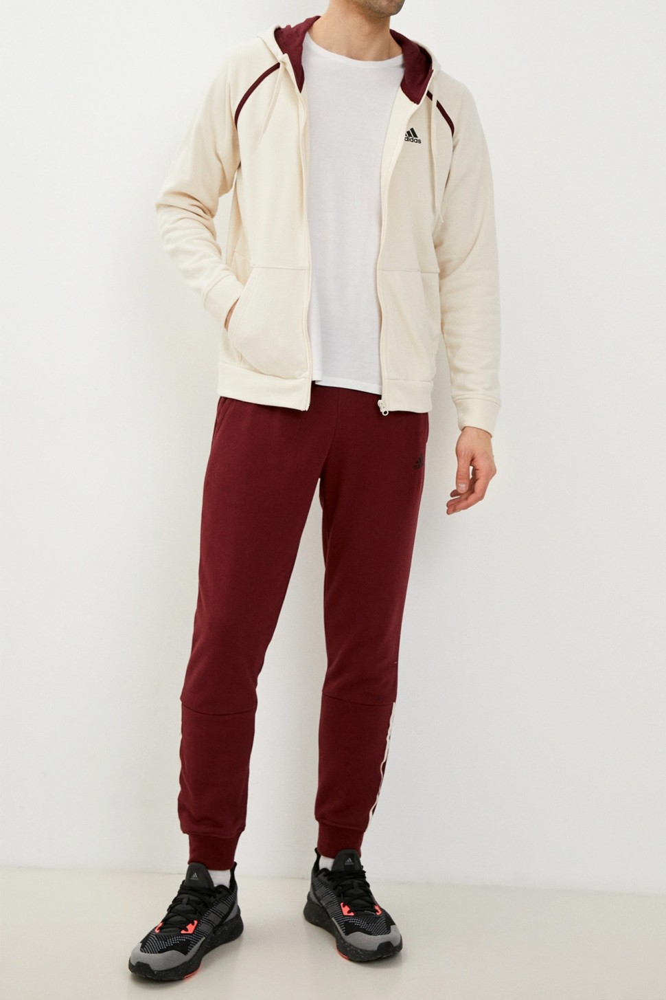 Костюм мужской Adidas Mts Cotton Pip бежевый HF4850 — фото 2