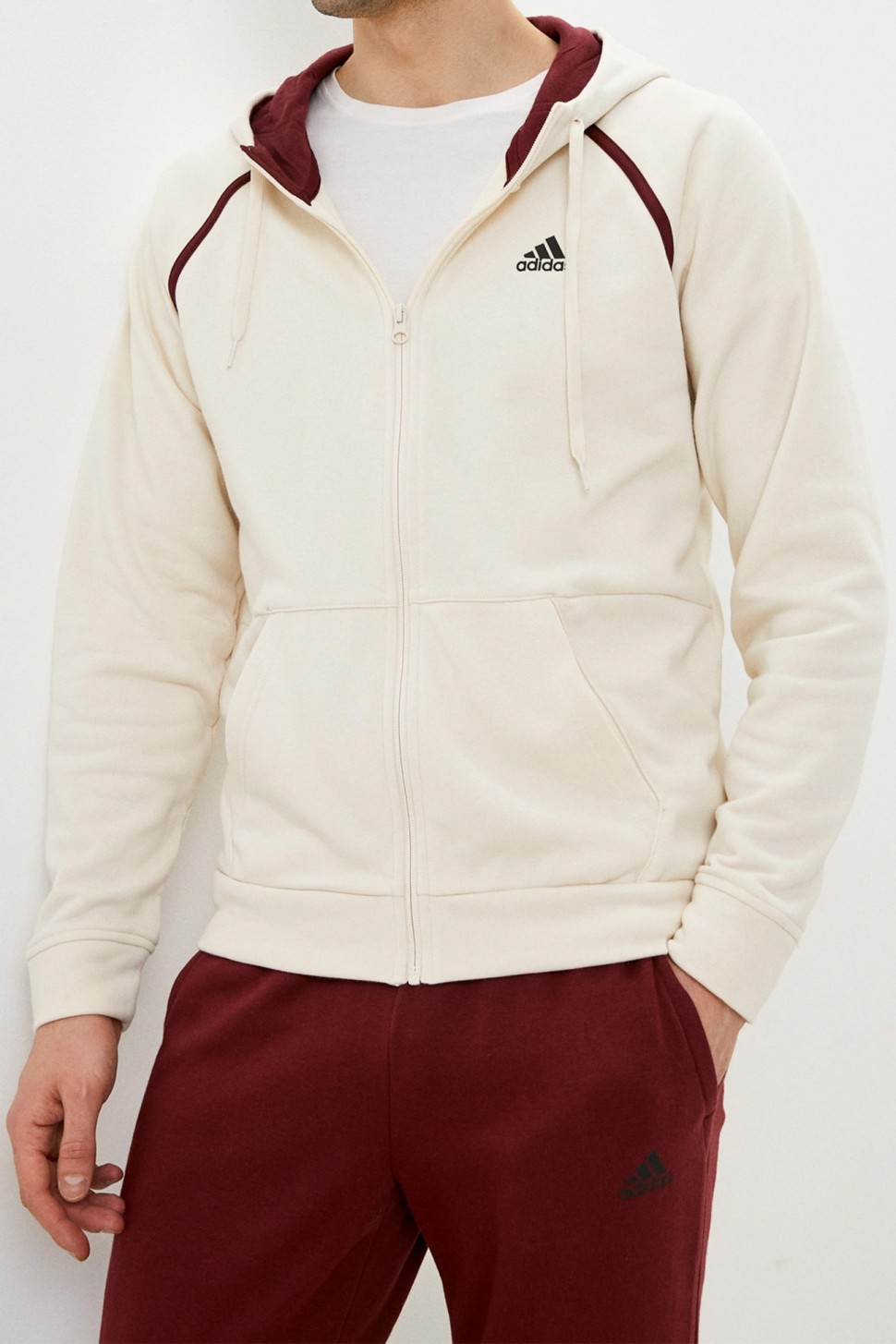 Костюм мужской Adidas Mts Cotton Pip бежевый HF4850 — фото 3