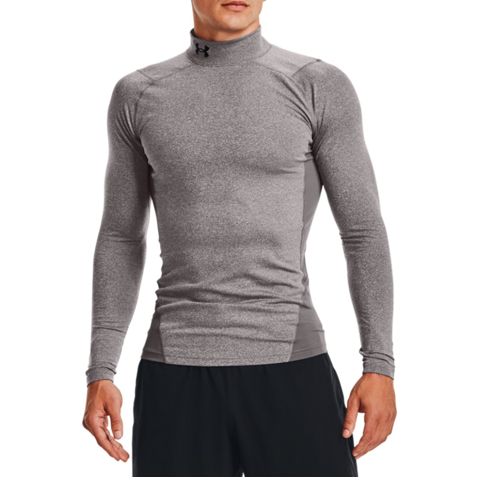 Чоловічий лонгслів Under Armour UA CG Armour Comp Mock сірий 1366072-020 — фото 1