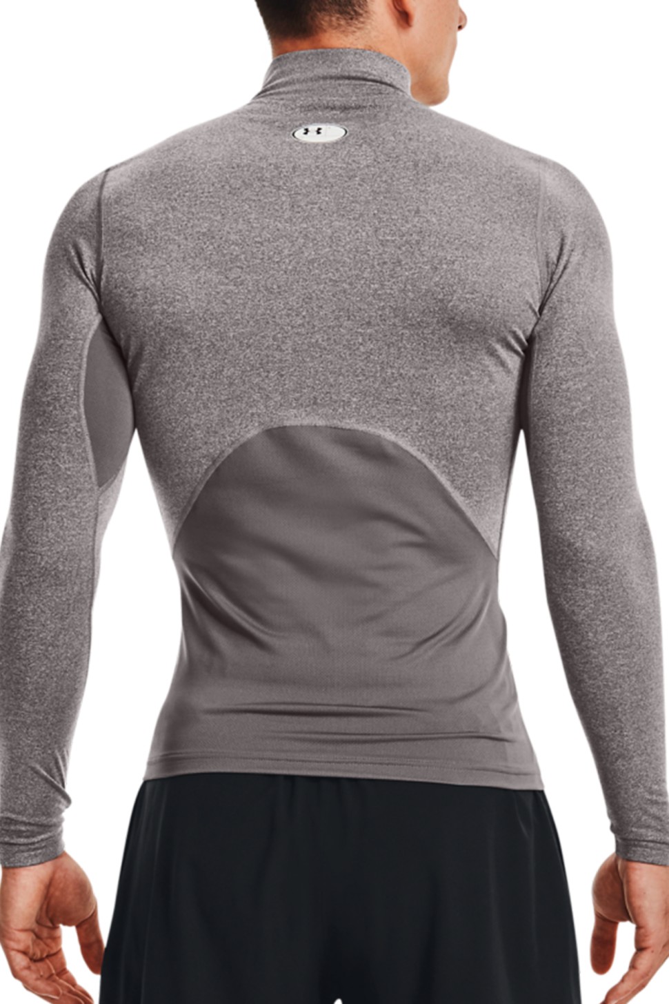 Чоловічий лонгслів Under Armour UA CG Armour Comp Mock сірий 1366072-020 — фото 3
