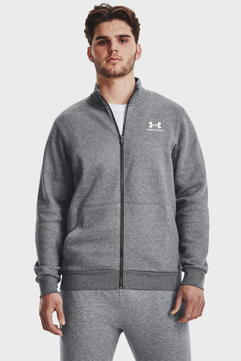 Толстовка мужская Under Armour UA Essential Flc Track Jkt серая 1381035-012 изображение 2