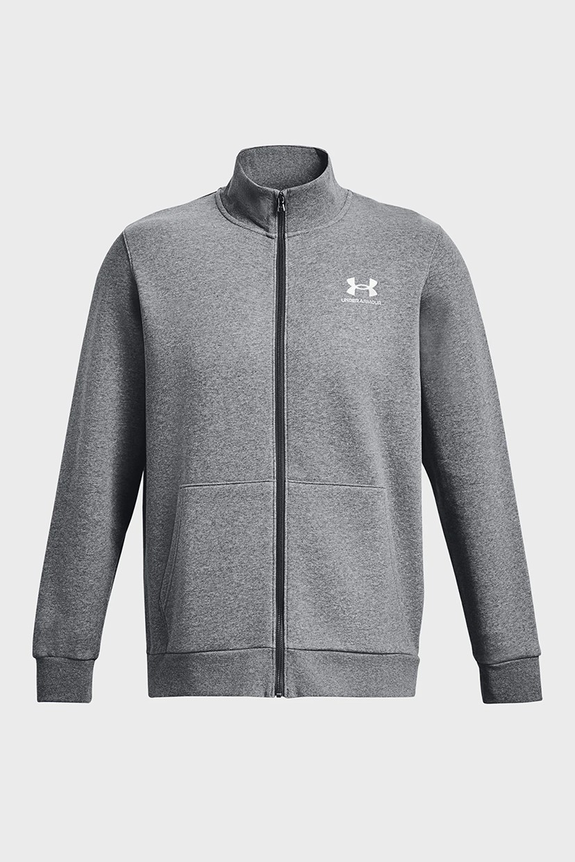 Толстовка мужская Under Armour UA Essential Flc Track Jkt серая 1381035-012 изображение 5