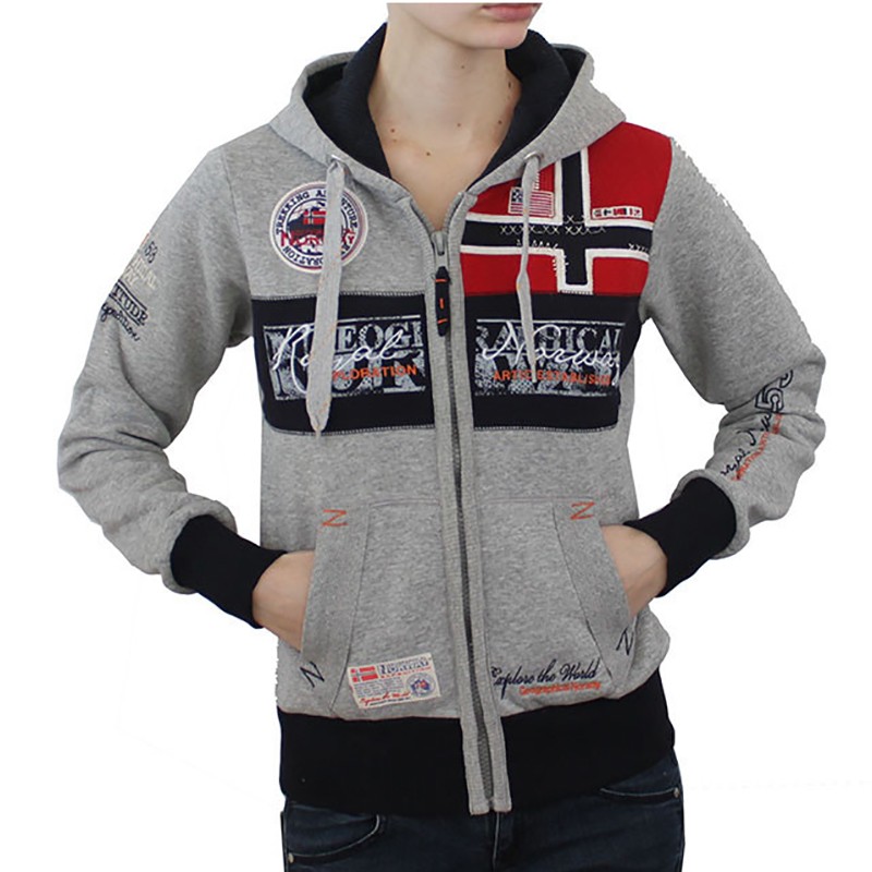 Толстовка женская Geographical Norway серая SP638F-011 — фото 2