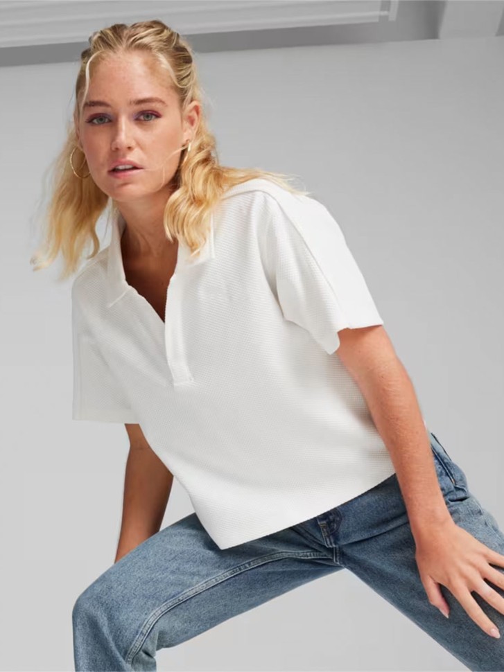Футболка женская Puma HER Polo белая 67788402 изображение 2