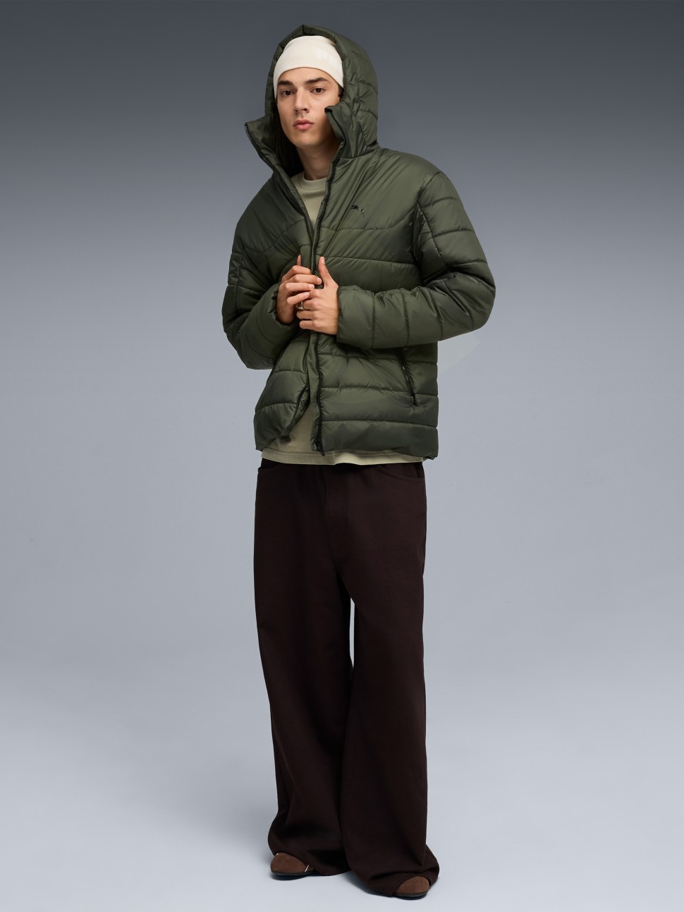 Куртка чоловіча Puma ESS Hooded Padded Jacket хакі 68521170 — фото 4