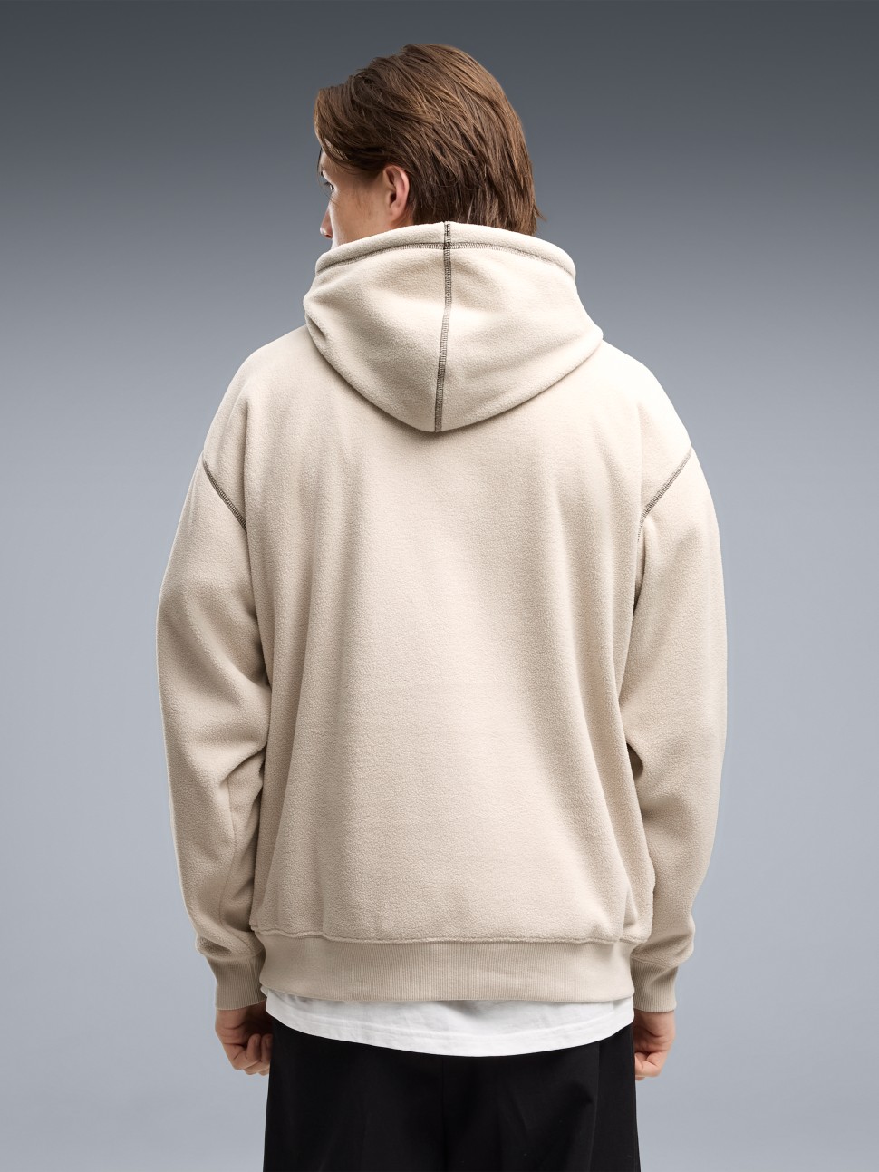 Толстовка чоловіча Puma ESS ELEVATED Relaxed Winterized Hoodie бежева 69431282 — фото 3
