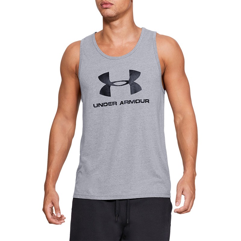 Майка чоловіча Under Armour Ua Sportstyle Logo Tank сіра 1329589-036 изображение 2