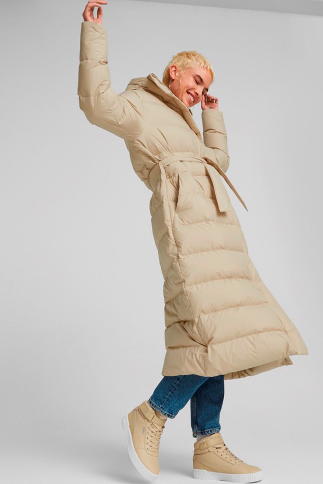 Куртка жіноча Puma Long Down Coat бежева 84935867 изображение 6
