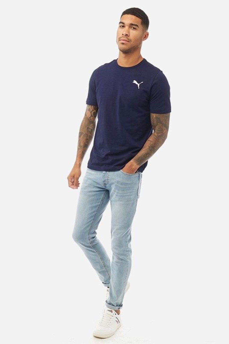 Футболка чоловіча Puma ESS Small Logo Tee темно-синя 58666876 — фото 2