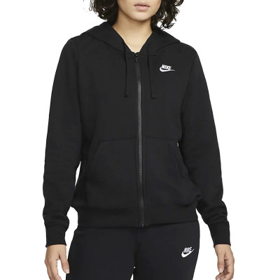 Толстовка женская Nike W NSW CLUB FLC FZ HOODIE STD черная DQ5471-010