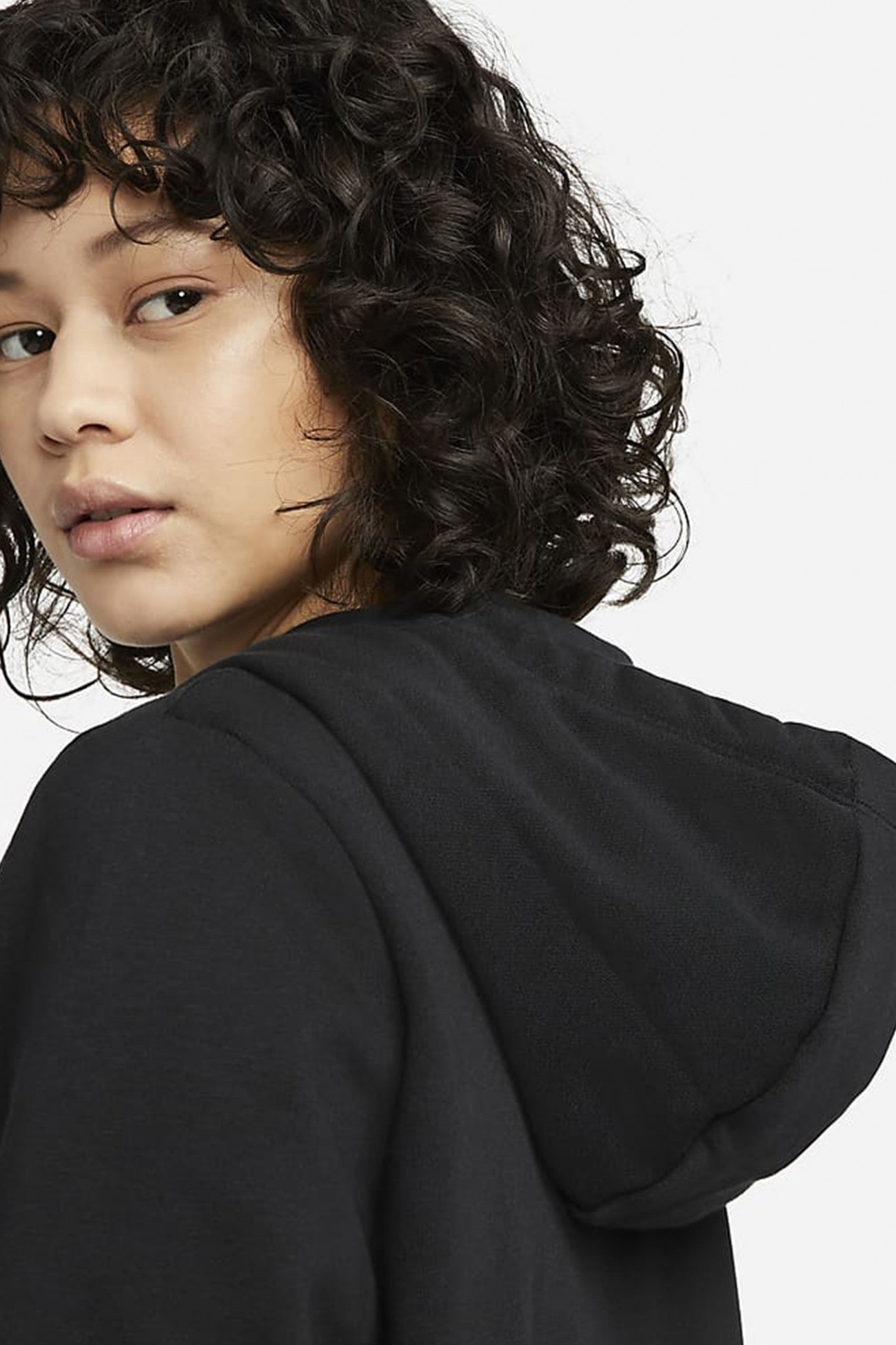 Толстовка женская Nike W NSW CLUB FLC FZ HOODIE STD черная DQ5471-010 изображение 4