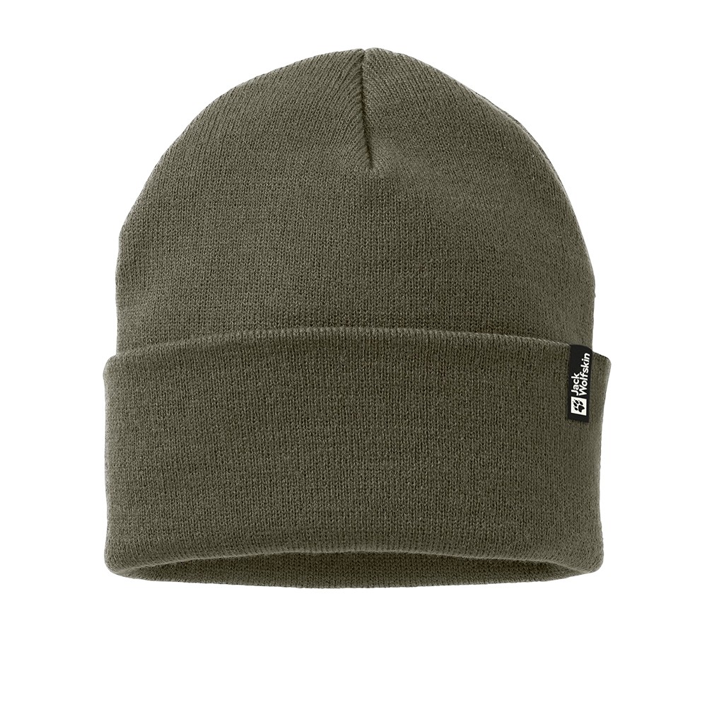 Шапка унисекс Jack Wolfskin RIB BEANIE зеленая 1903892-4341 изображение 1