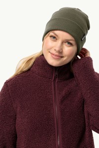 Шапка унісекс Jack Wolfskin RIB BEANIE зелена 1903892-4341 изображение 2