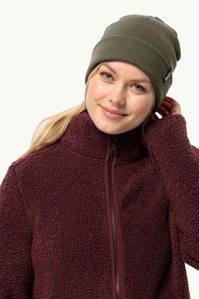 Шапка унісекс Jack Wolfskin RIB BEANIE зелена 1903892-4341 изображение 2