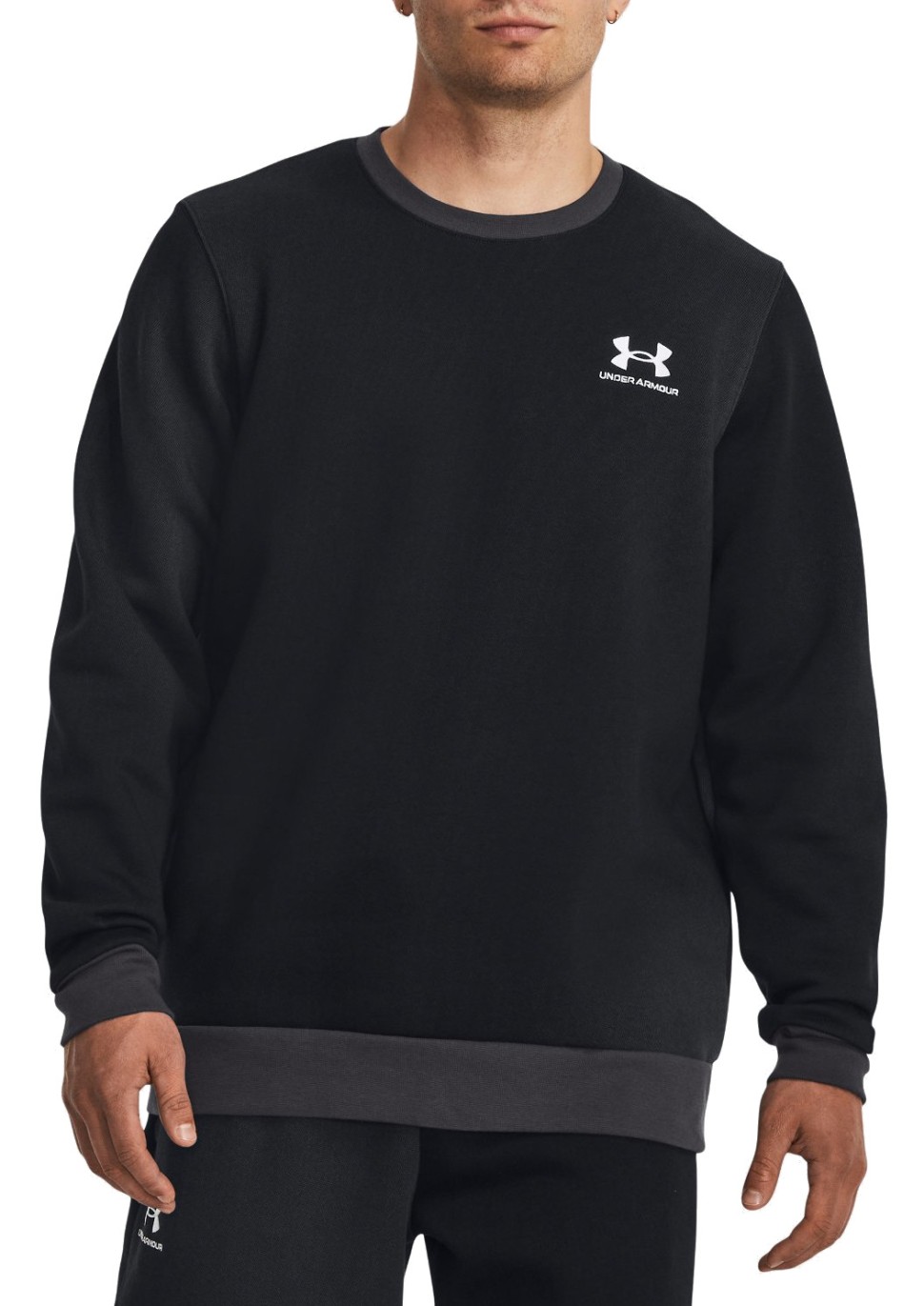 Толстовка чоловіча Under Armour UA Essential Flc Novelty Crw чорна 1381213-001 — фото 2