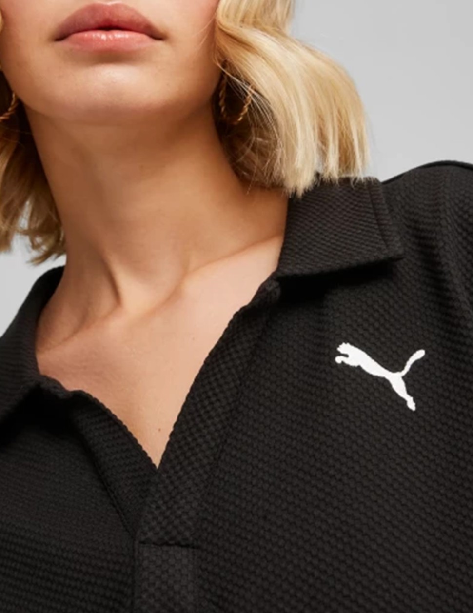 Футболка жіноча Puma HER Polo чорна 67788401 — фото 4