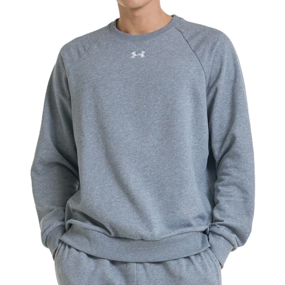 Толстовка мужская Under Armour UA Rival Fleece Crew серая 1379755-025 — Sport City Толстовка мужская Under Armour UA Rival Fleece Crew серая 1379755-025