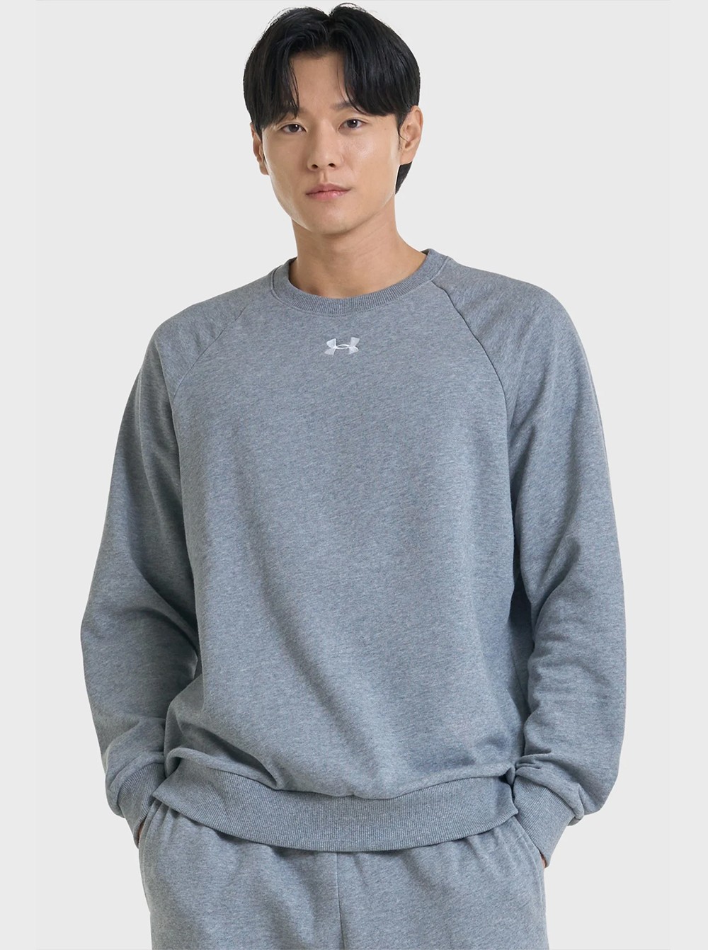 Толстовка мужская Under Armour UA Rival Fleece Crew серая 1379755-025 изображение 2
