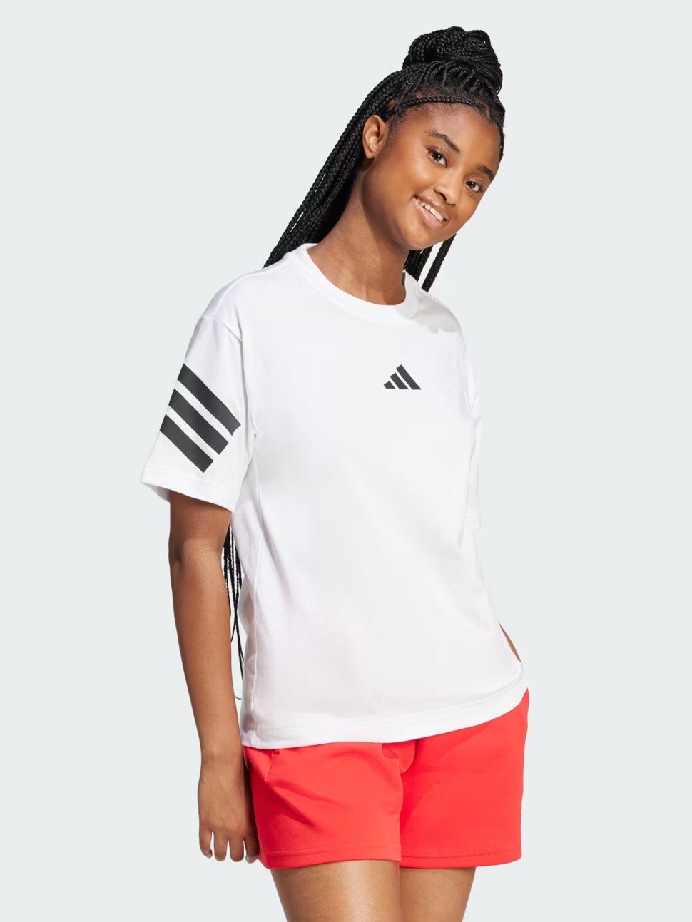 Футболка жіноча Adidas W FI 3S TEE біла JE0238 — фото 4