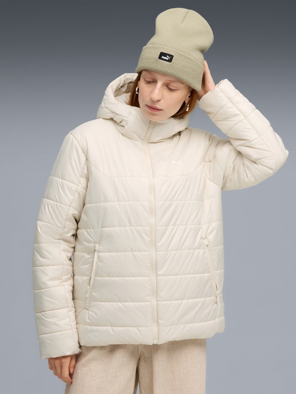 Куртка жіноча Puma ESS Hooded Padded Jacket молочна 68523187 — фото 2