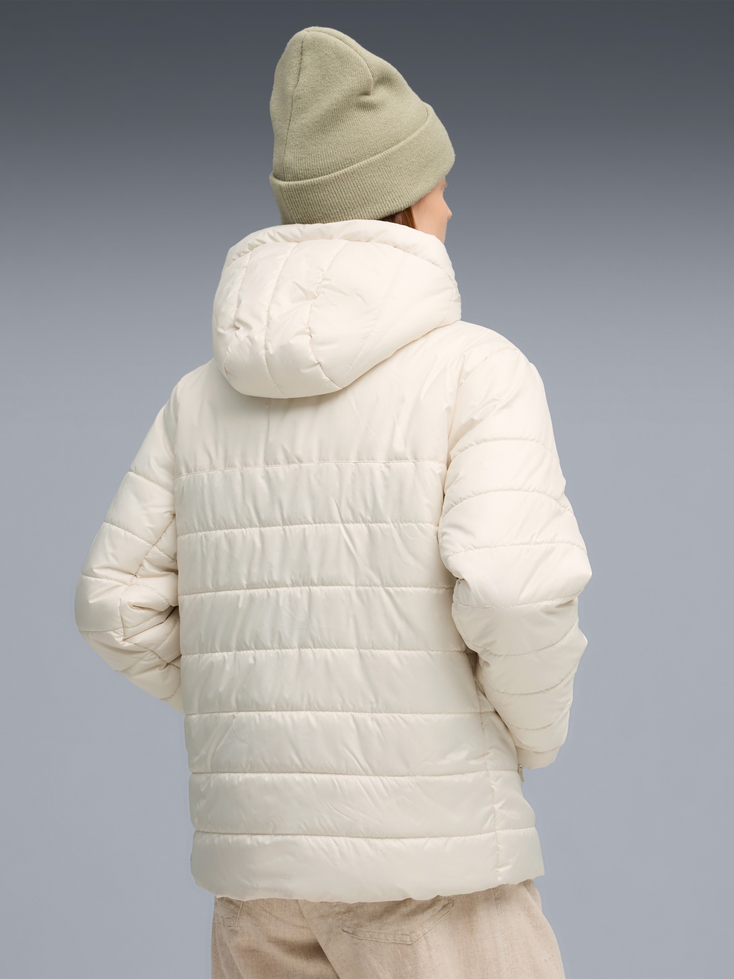 Куртка женская Puma ESS Hooded Padded Jacket молочная 68523187 изображение 3