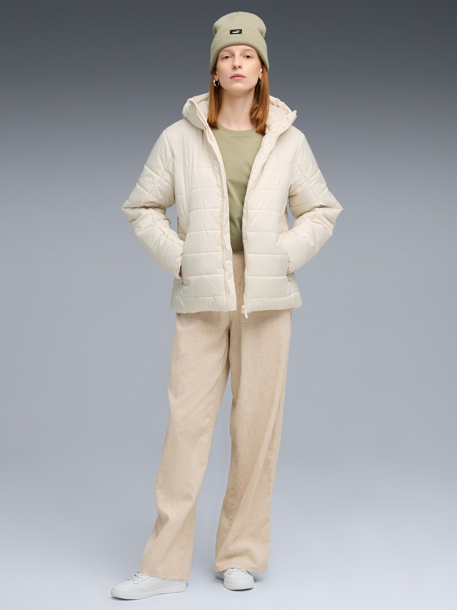 Куртка женская Puma ESS Hooded Padded Jacket молочная 68523187 изображение 4